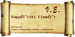 Vagyóczki Elemér névjegykártya